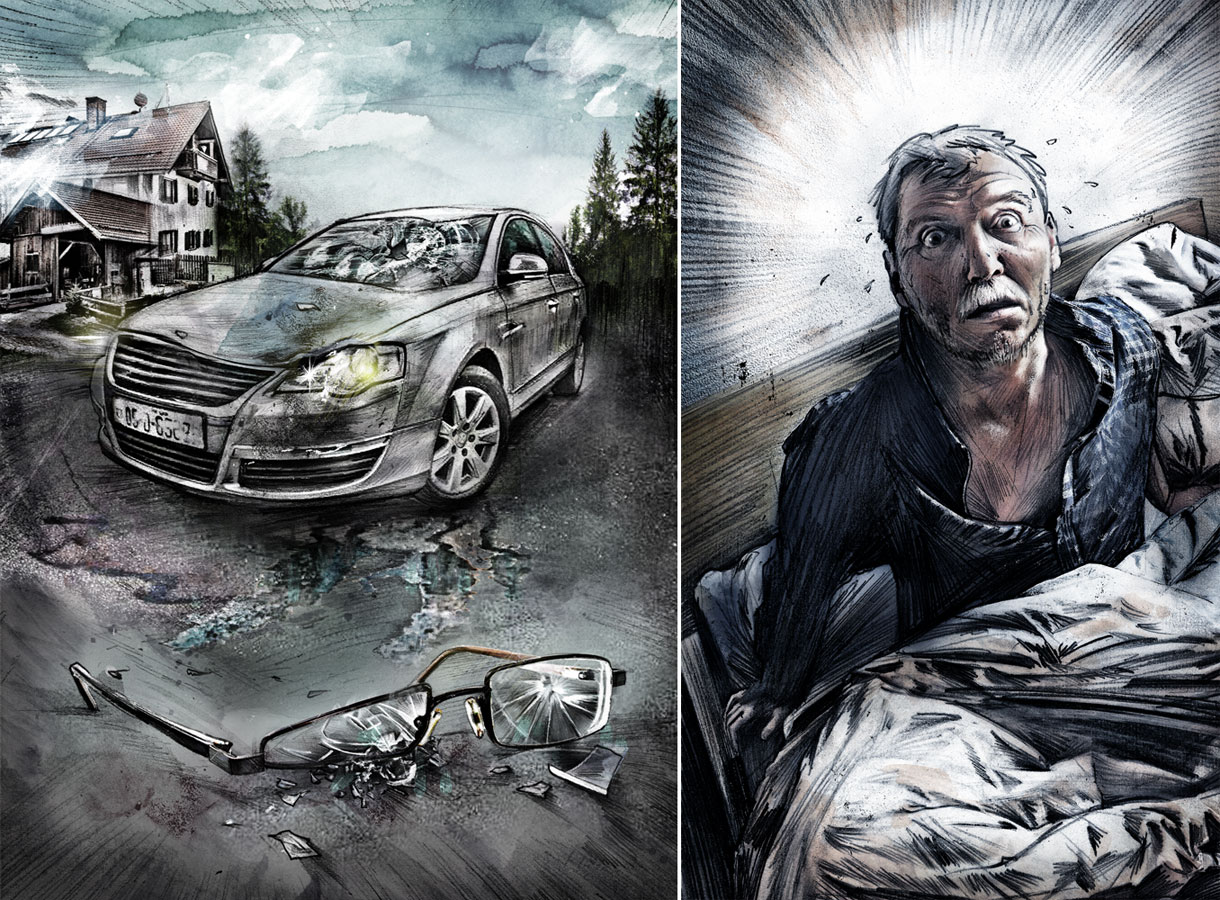 Der Alptraum jedes Autofahrers - Kornel Illustration | Kornel Stadler portfolio
