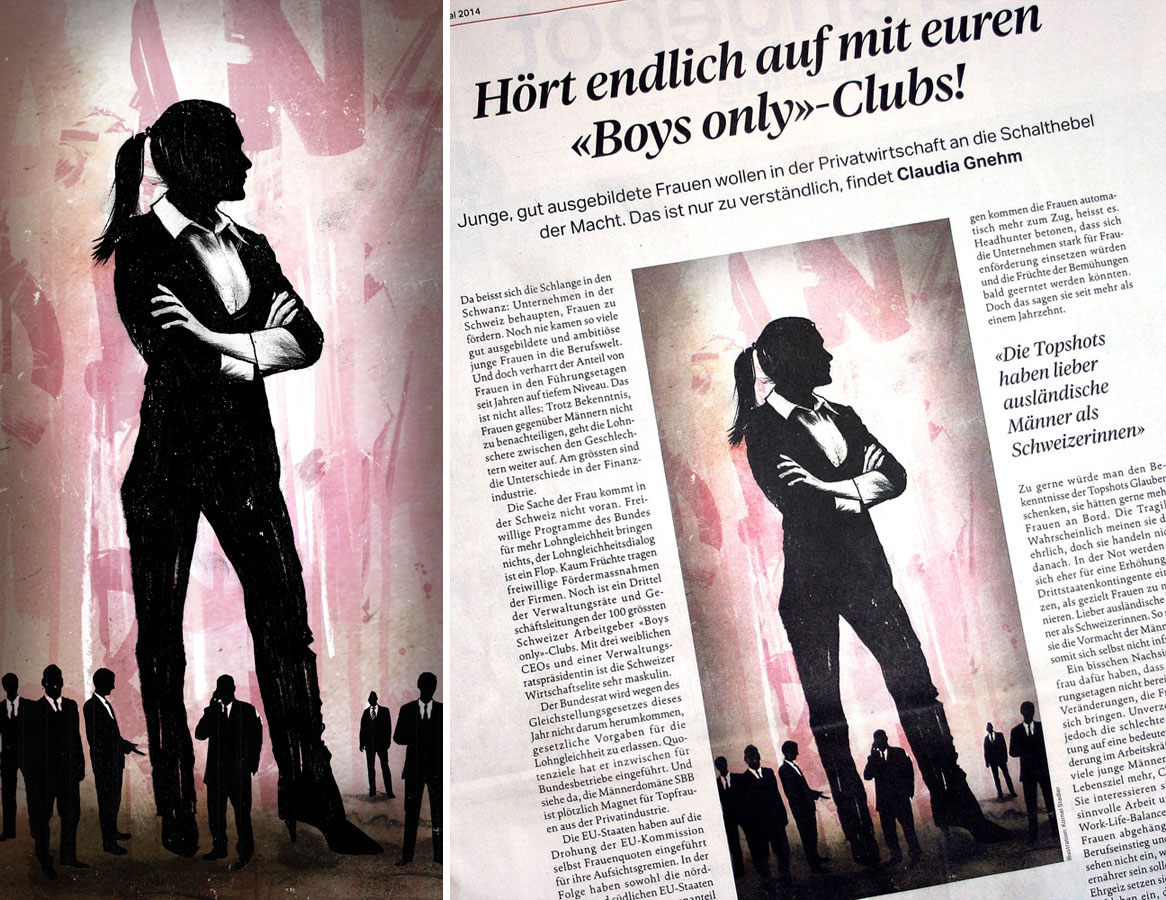 Hört endlich auf mit euren “Boys only”-Clubs! - Kornel Illustration | Kornel Stadler portfolio