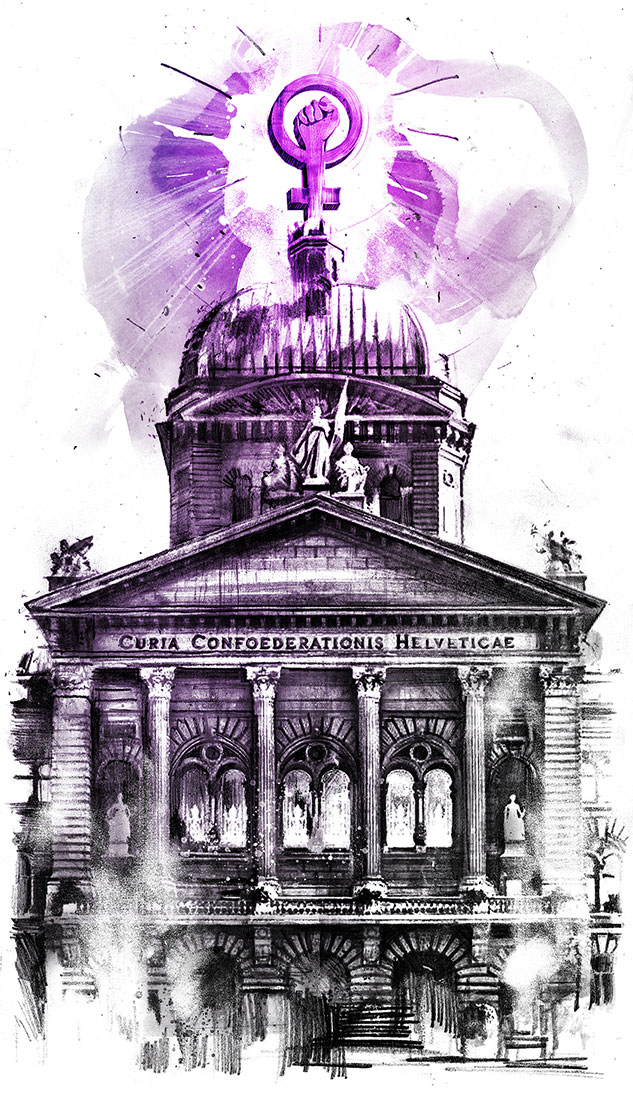Résumé: Ein Jahr nach dem Frauenstreik - Kornel Illustration | Kornel Stadler portfolio