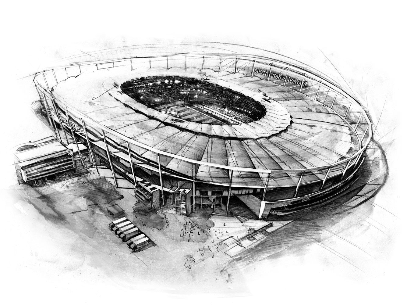 Mercedes-Benz Arena, Stuttgart - Kornel Illustration | Kornel Stadler portfolio