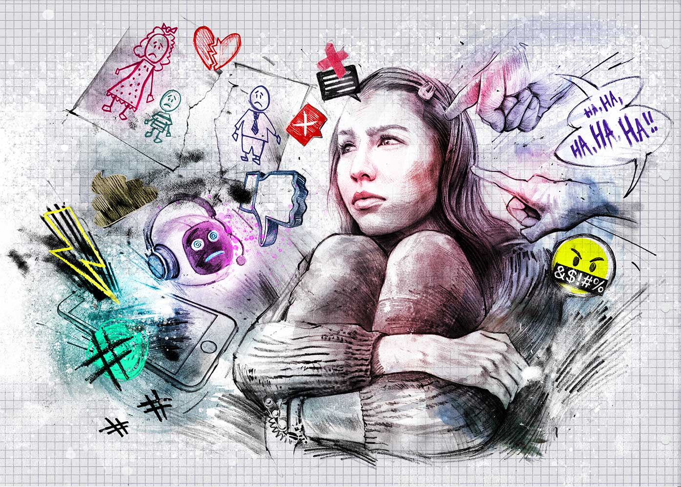 Soziale Medien machen Kinderseelen krank - Kornel Illustration | Kornel Stadler portfolio