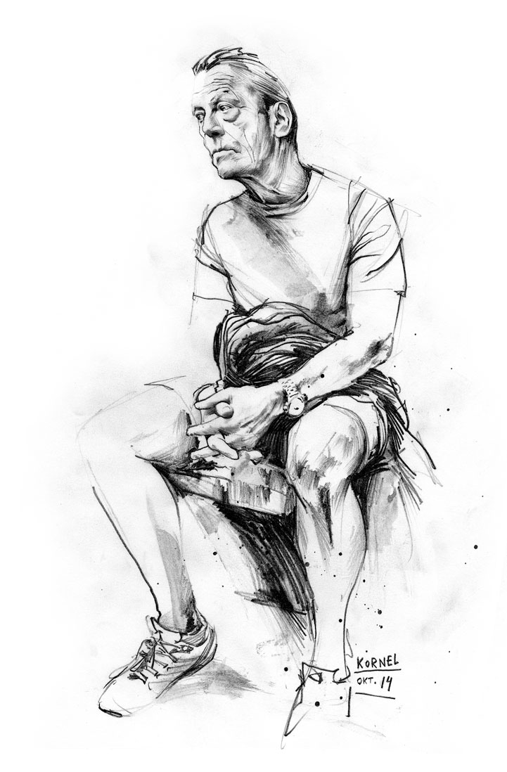 Sitzender Mann - Kornel Illustration | Kornel Stadler portfolio