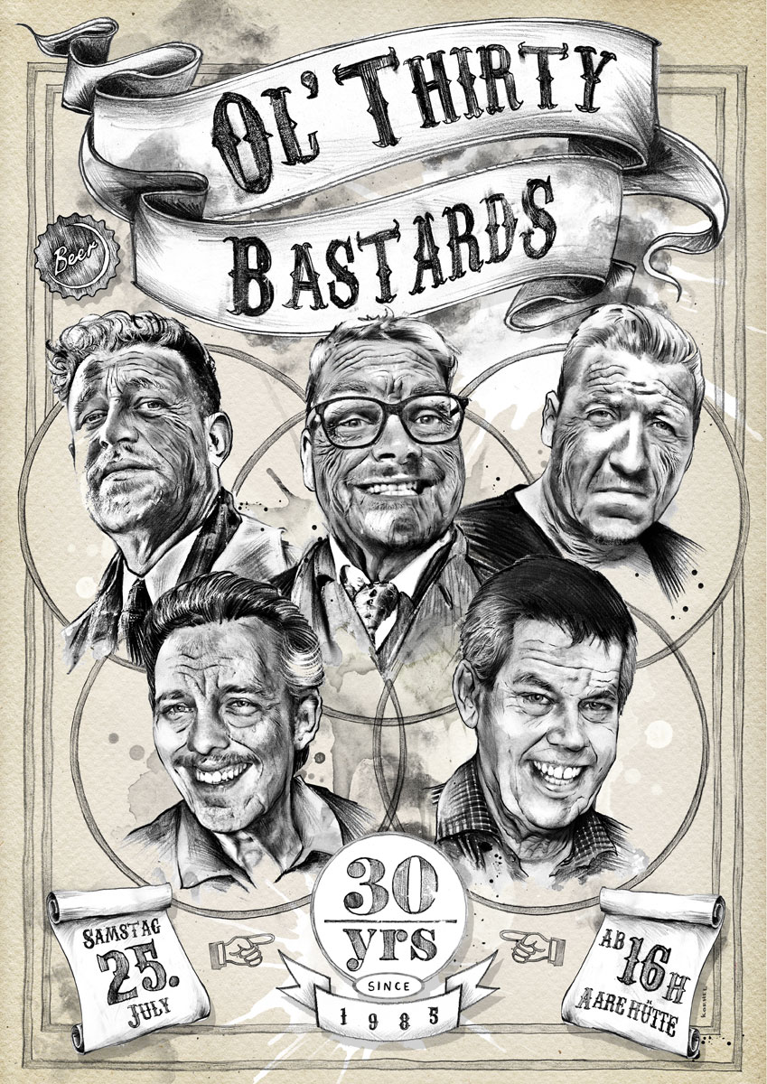 Ol’ Thirty Bastards - Kornel Illustration | Kornel Stadler portfolio