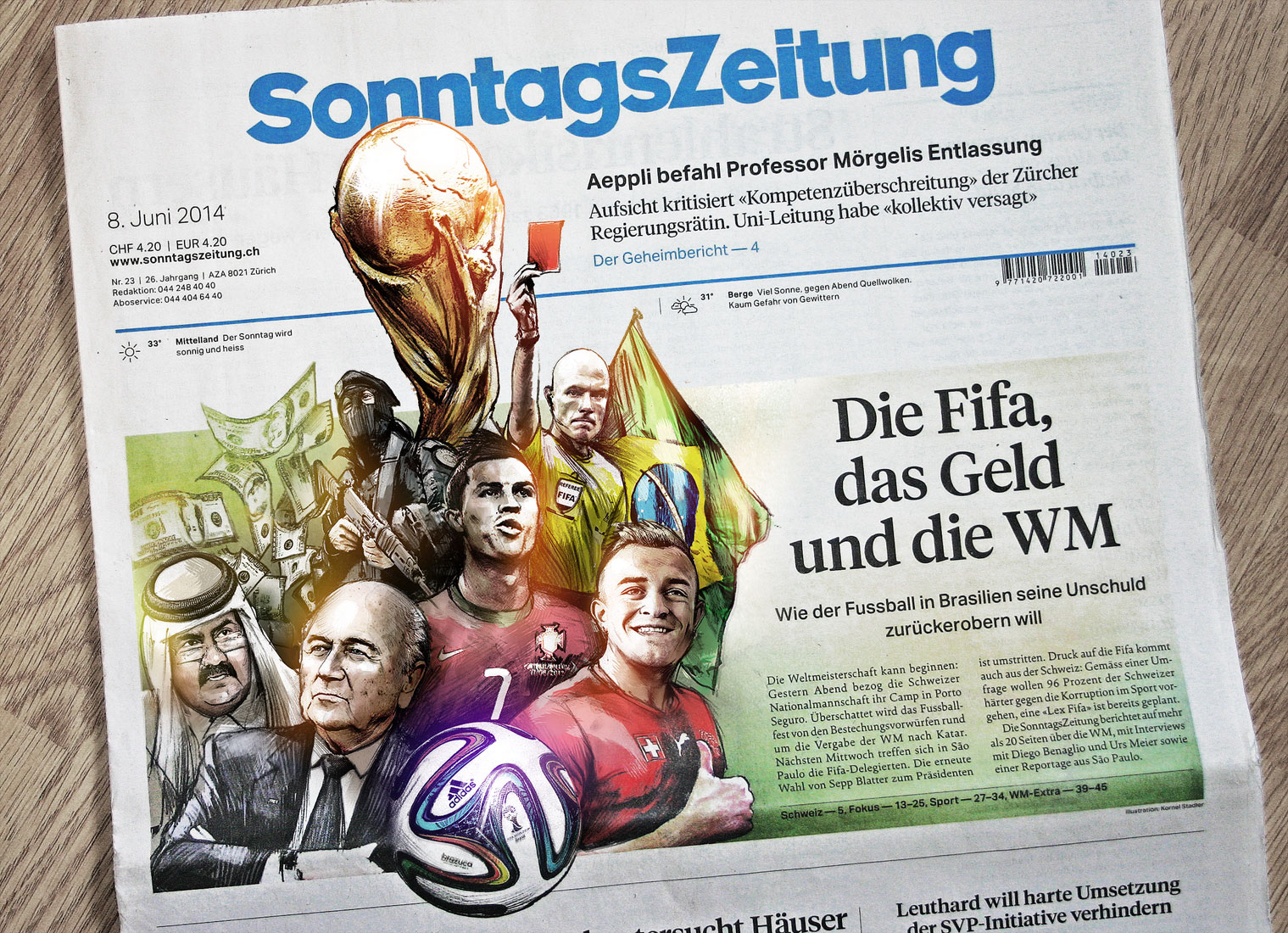 Die Fifa, das Geld und die WM - Kornel Illustration | Kornel Stadler portfolio