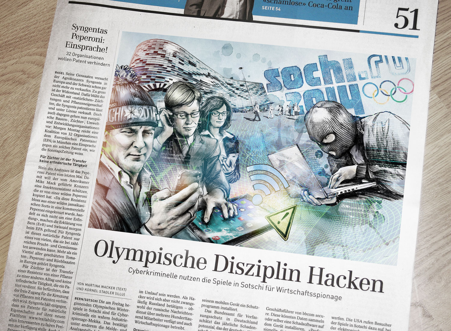 Olympische Disziplin Hacken - Kornel Illustration | Kornel Stadler portfolio