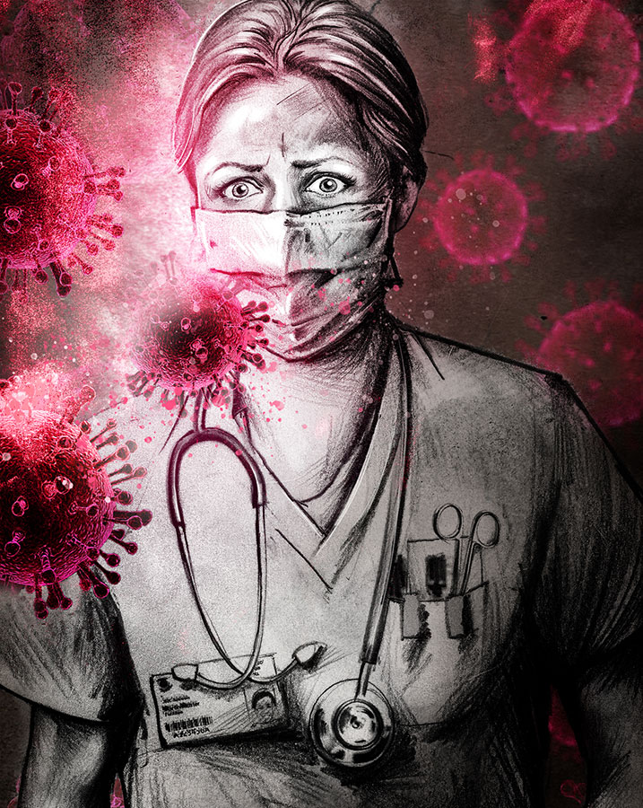 Big RESPECT & THANKS to all the nurses and doctors out there - Kornel Illustration | Kornel Stadler portfolio