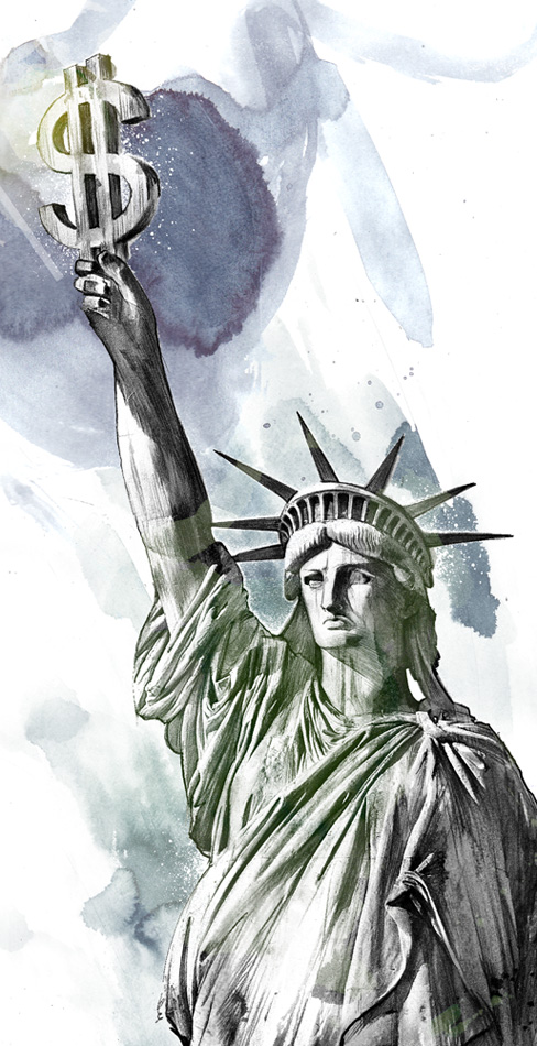 Die grosse Heuchelei der Amerikaner - Kornel Illustration | Kornel Stadler portfolio