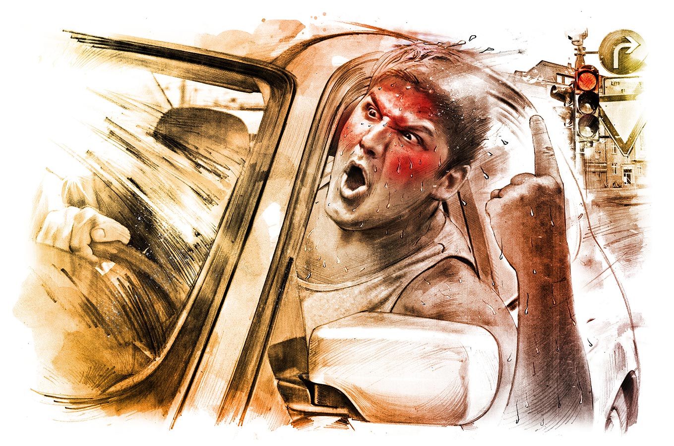 Die Hitze macht die Menschen aggressiv - Kornel Illustration | Kornel Stadler portfolio