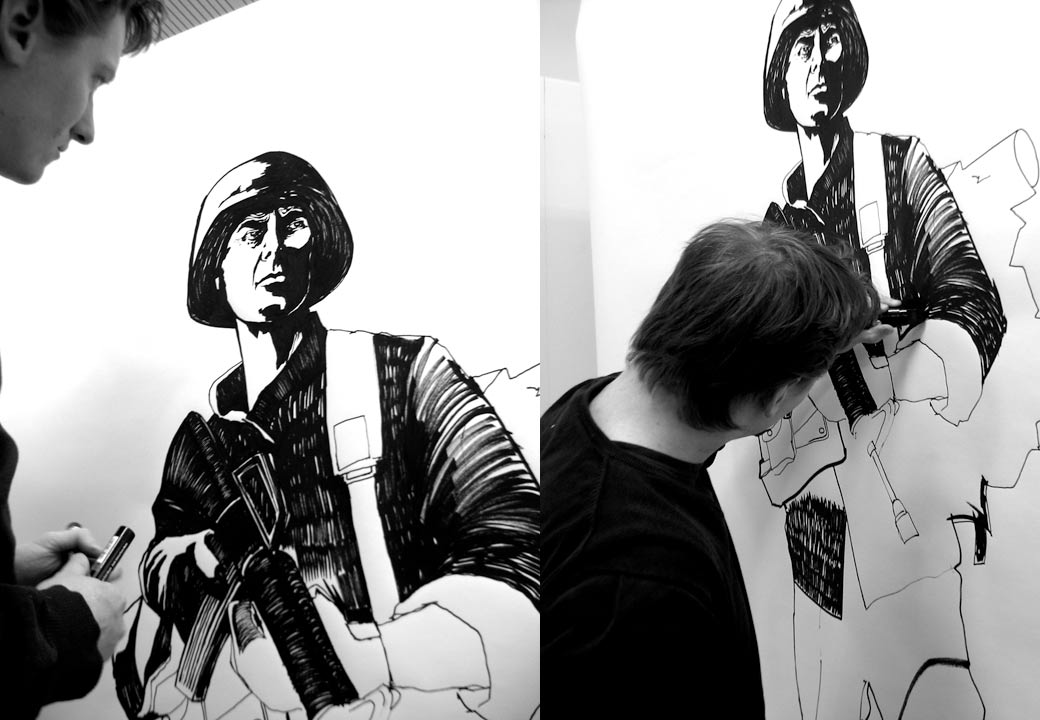 Bildserie 5 x 2 m x 1.25 m Filzstift auf Papier 2009 - Kornel Illustration | Kornel Stadler portfolio