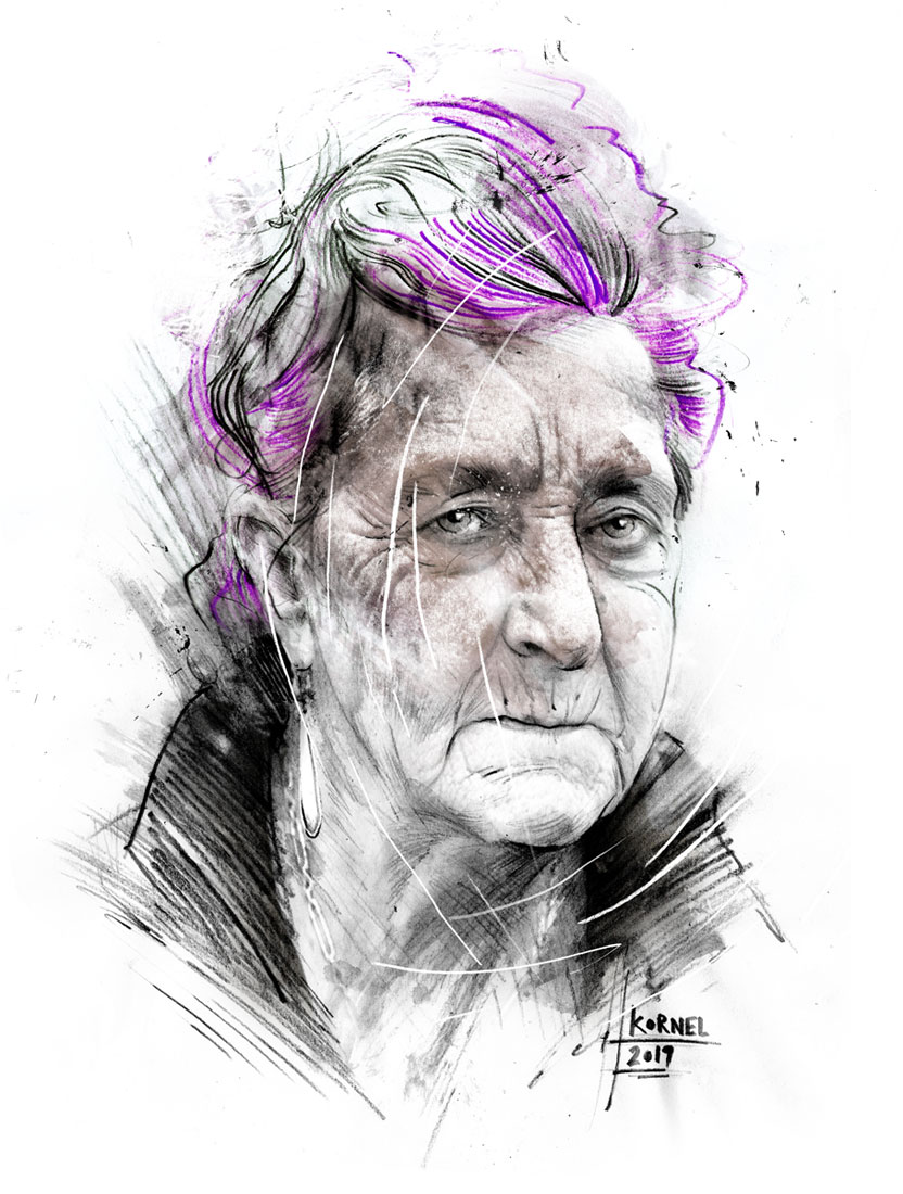 old woman - Kornel Illustration | Kornel Stadler portfolio