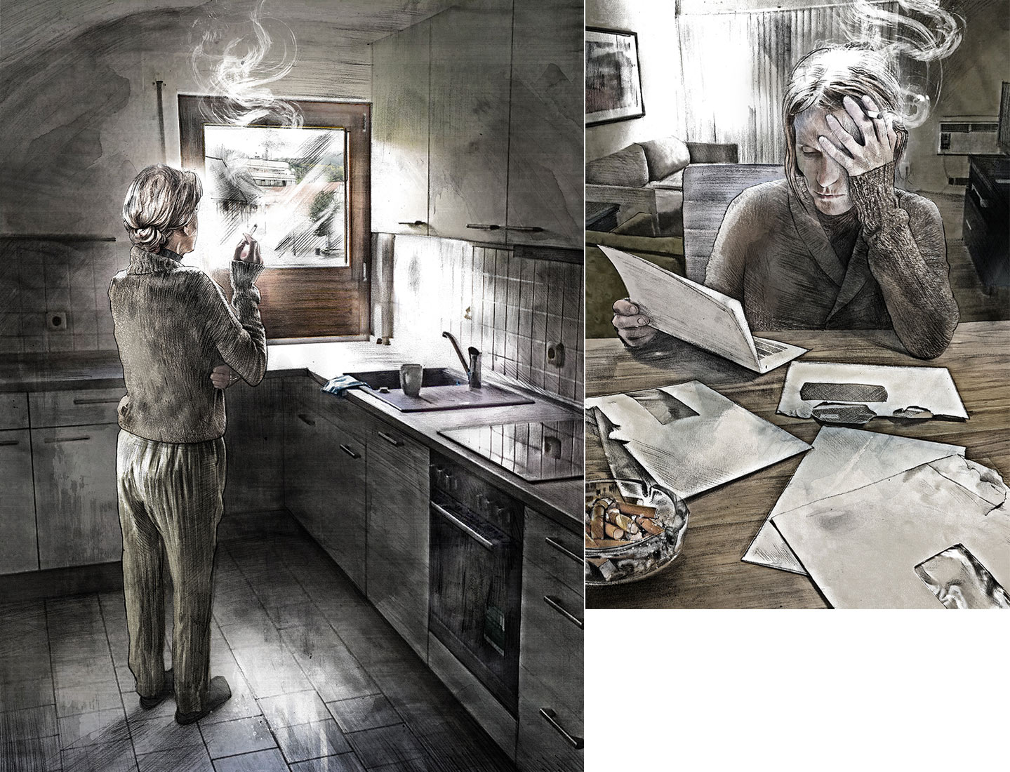 Arbeitslose wird schikaniert - Kornel Illustration | Kornel Stadler portfolio