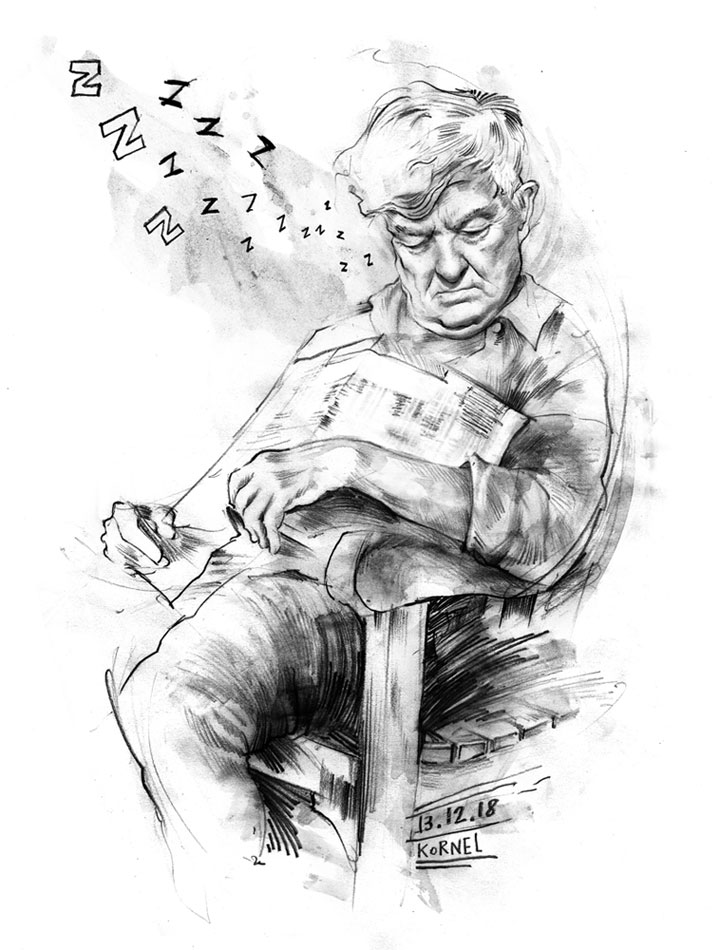 Sleeping man - Kornel Illustration | Kornel Stadler portfolio